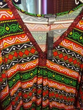 Elegant Emily Women's Maxi Dress in Multicolor Aztec Print